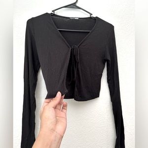 Black String Long Sleeve Shirt